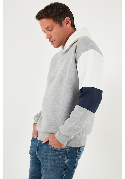 Buratti Pamuklu Relaxed Fit Kapüşonlu Içi Tüylü Yumuşak Şardonlu Erkek Sweat 5905299 Gri Melanj