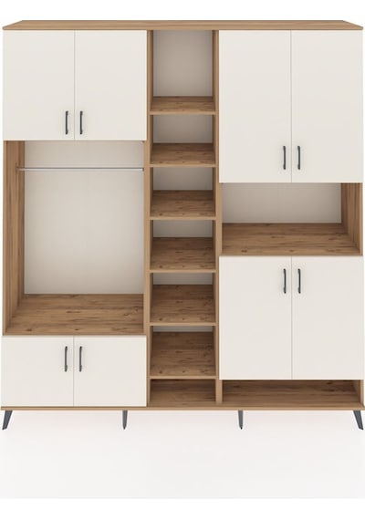 Hyperion Dolap 18 Raflı 8 Kapaklı Tek Askılı 220x44x243 Çam-aytaşı/çam Çok Renkli Hyperion Dolap 18 Raflı 8 Kapaklı Tek Askılı 220x44x243 Çam-aytaşı/çam Çok Renkli
