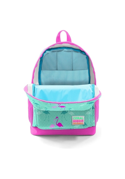 Coral High Dört Bölmeli Okul Sırt Çantası & Beslenme Çantası Pembe Yeşil Flamingo Kız Çocuk