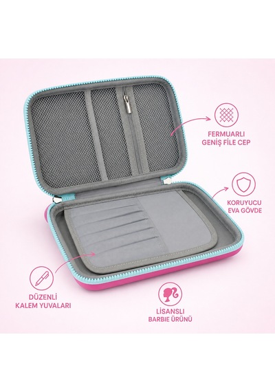 Bakgelal Barbie Eva Büyük Kalemlik Geniş Kalem Çantası Fermuarlı Okul Kalem Kutusu - 9053166947468 Cok Renkli
