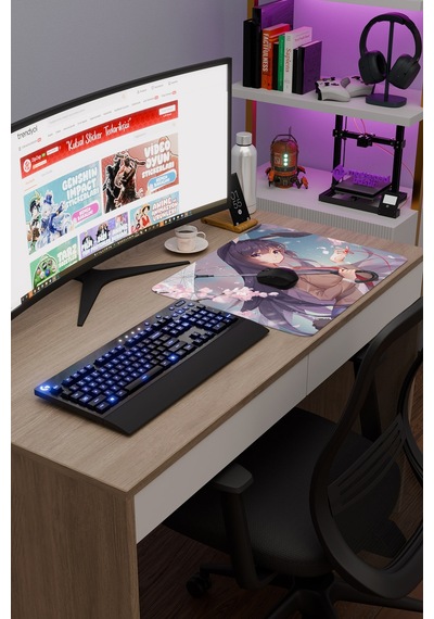 Bunny Girl Senpai Anime V4 - 48x40 Xl Gaming Kauçuk Kaymaz Taban Mouse Pad Fare Altlığı