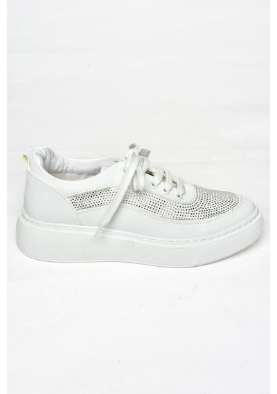 Fox Shoes S274048509 Beyaz Taşlı Kadın Spor Ayakkabı Sneakers Beyaz