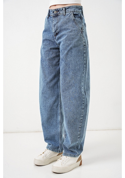Bigdart 6689 Kadın Yüksek Bel Baggy Kot Pantolon - Mavi