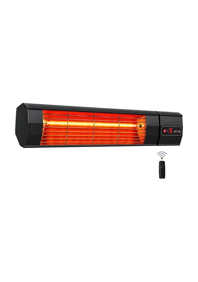 Halogen Black Pro Plus 3000w Elektrikli Halojen Infrared Dış Mekan Isıtıcı, 5 Kademeli Uzaktan Kumandalı, Siyah Al