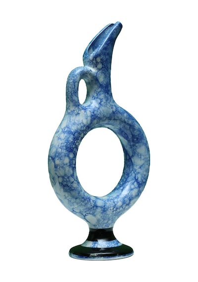 E38 El İşçiliği Halkalı Çini Vazo 30 15 Cm - 6423 Çok Renkli