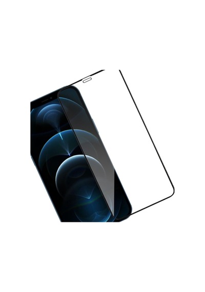 Apple Uyumlu   iPhone 12 Pro Max Siyah 5D Tam Kaplayan Ekran Koruyucu Cam