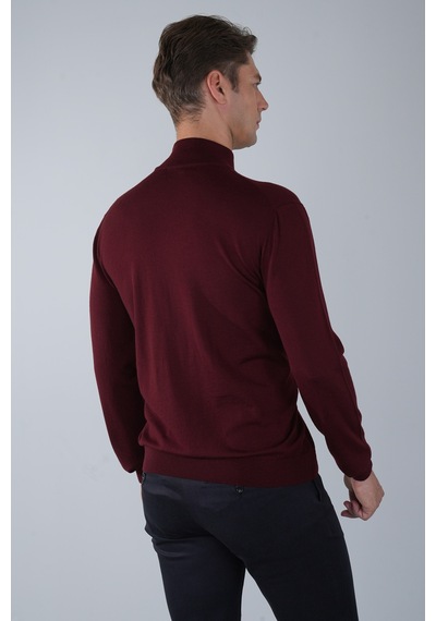 Bisse Erkek Yün Basic Yarım Balıkçı Yaka Triko Bordo Tr23knos23210 D25 Bordo