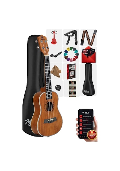 Maxword Mu-24 Pro Yüksek Kaliteli Maun Concert Ukulele Seti