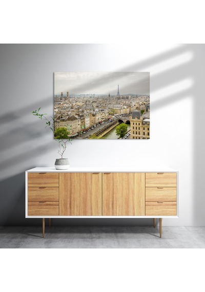 Cakasepetim Paris Şehri Sen Nehri Eyfel Kulesi Görseli Ahşap Mdf Tablo