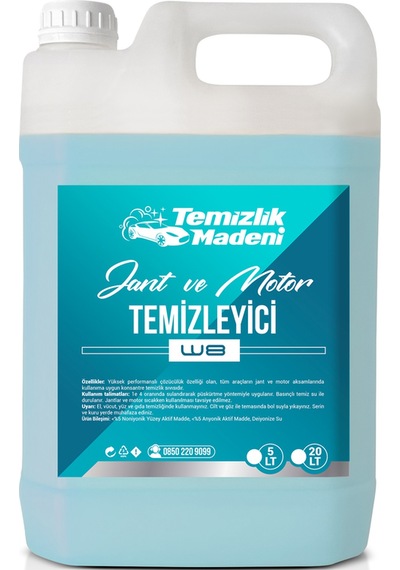 Temizlik Madeni Jant Ve Motor Temizleyici W8 5 LT