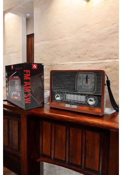 Astraltech Nostaljik Tasarım Bluetooth Radyo 18650 Şarjlı