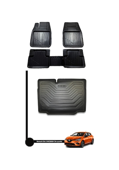 Renault Clio 5 Hb 2020+ Bagaj Havuzu+ Leto Oto Paspas Seti