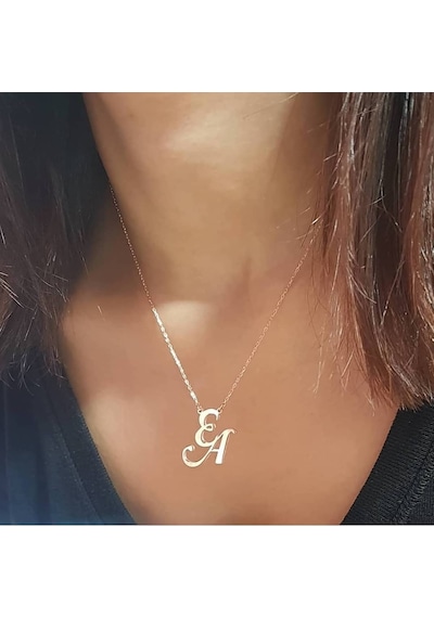 Kişiye Özel Harfli Gümüş Kolye Özel Gün Hediyesi 437364894