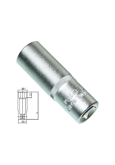 İzeltaş 1108 Derin Lokma Anahtar Altı Köşe 1/2'' 19 MM