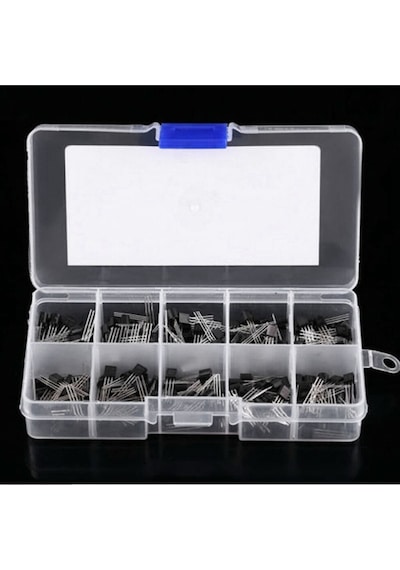 200 Adet Transistör Seti Kutulu 10 Tip Npn Pnp To-92 Bc327 Bc337 Bc517 Bc547 Bc548 Bc549 Bc550