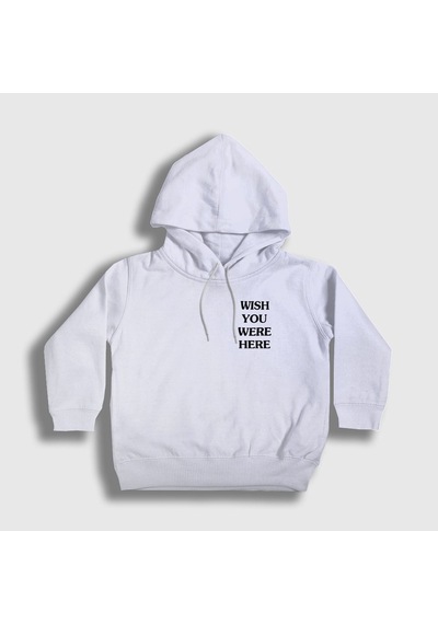 Presmono Unisex Çocuk Wish Astroworld Travis Scott Kapüşonlu Sweatshirt Beyaz