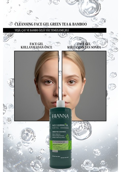 Yeşil Çay Ve Bambu Özlü Yüz Temizleme Jeli 400 Ml C Vitaminli Yüztemiz