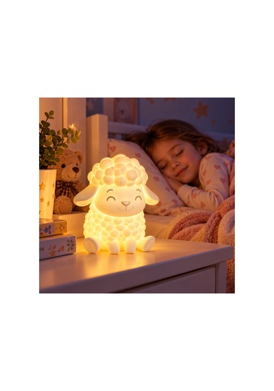 Sevimli Koyun Tasarımlı 3d Dekoratif Gece Lambası - Çocuk Odası Ve Masaüstü Pilli Işıklı Süs 86095647