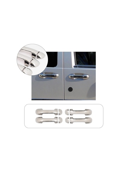 Ford Connect Uyumlu 2002-2014 Krom Kapı Kolu 4 Kapı Paslanmaz Çelik