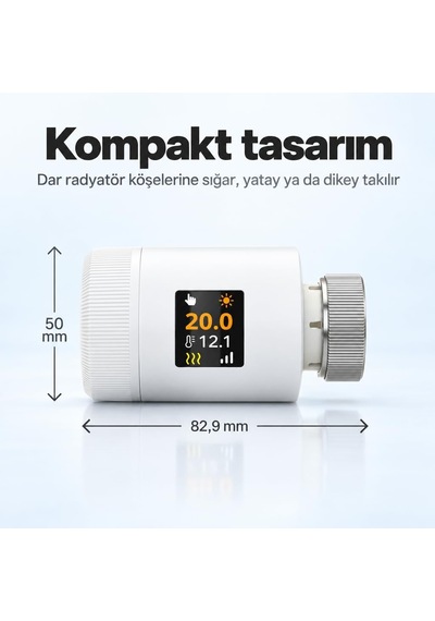 Wifi Oled Ekranlı Termostatik Radyatör Vanası Tuya, Smart Life Uyumlu Trv-04