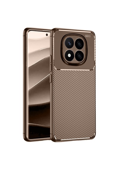 Xiaomi Redmi Note 14 Pro 5g Uyumlu Kılıf Auto Focus Karbon Kapak - Kahverengi