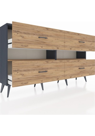 Arges Konsol 2 Raflı 4 Çekmeceli 176x30x99 Antrasit-çam Atlas Çam/atlas Çam - Antrasıt Arges Konsol 2 Raflı 4 Çekmeceli 176x30x99 Antrasit-çam Atlas Çam/atlas Çam - Antrasıt