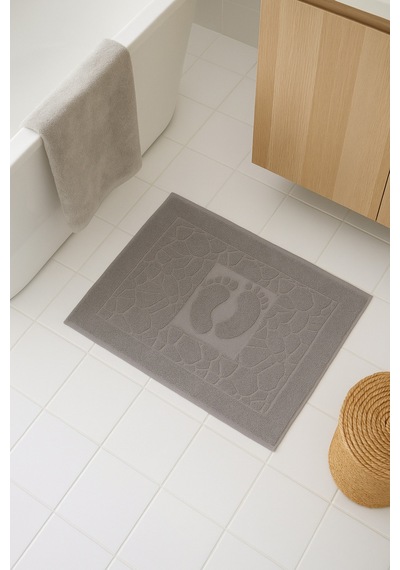 Buççin Online Mağaza Ayak Havlusu-ayak Paspası-banyo Paspası 50x70 1 Adet Orta 6 - 12 Mm Pamuk Gri Çok Renkli