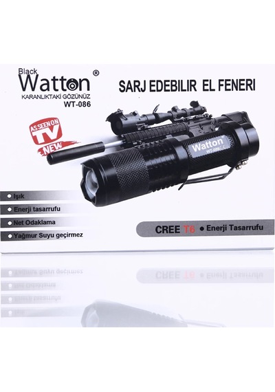 800 Lümen T6 Şarjlı El Feneri Wt-086