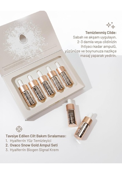 Ovaco Egg B.p Cell Ampul Snow Gold Edition, Yumurta Kök Hücreli Yaşlanma Karşıtı Yoğun Serum, 11ml X 5 Ampul, Cilt Sıkılaştırıcı, Yaşlanmayı Tersine Çeviren Ve Yenileyici Serum