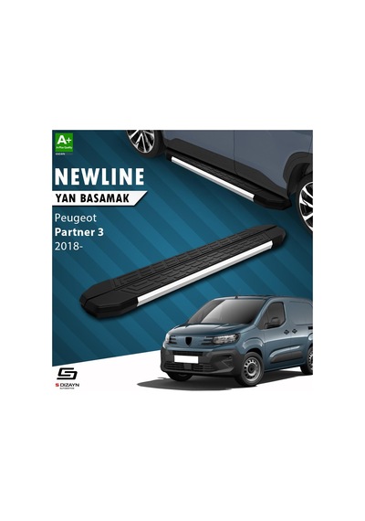 S-dizayn Peugeot Partner 3 Uzun Şase Newline Krom Yan Basamak 213 Cm 2018 Üzeri A+ Kalite
