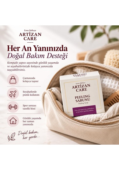 Artizan Care Peeling Sabunu 110 G Doğal İçerikli El Yapımı Sabun Yüz Ve Vücut Peeling Bakımı İçin K