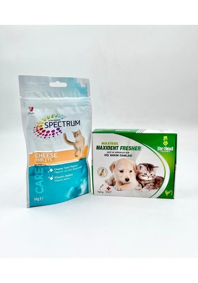 Kediler İçin Ağız Bakım Damlası + Peynirli Vitamin Tabletler