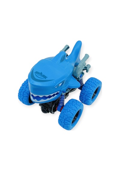 Köpek Balığı Sürtmeli Mekanik Monster Araba Mavi 12 Cm