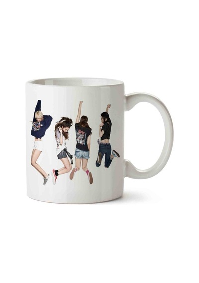 Black Pink 11 Porselen Kupa Bardak Beyaz