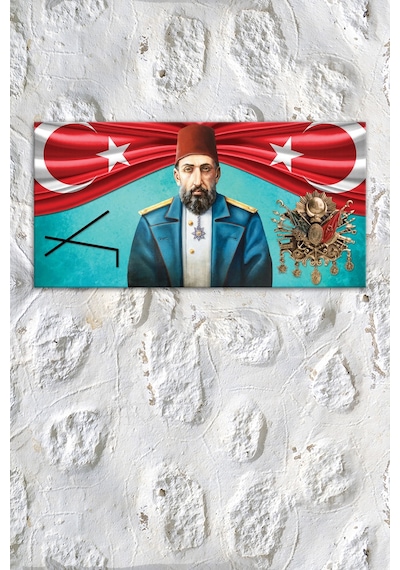 Sultan Abdülhamid Han Osmanlı Arması Çepni Simgesi Kanvas Tablo ( 7 Farklı Ölçü ) 140 x 70
