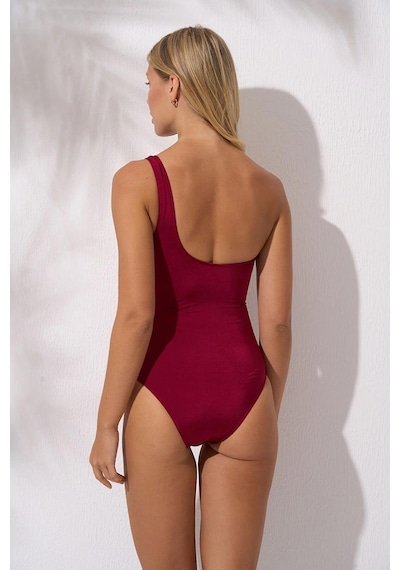 Pierre Cardin Kadın Tek Omuz Aksesuarlı Bordo Mayo C7t4n1o142 001