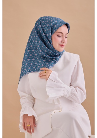 Silk Home Twill İpek Eşarp 11479-19 Pudra Vizon, Karolina Mavi