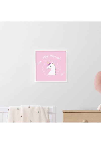 Bebek Odası İçin Unicorn Tasarımlı Çerçeve Çok Renkli