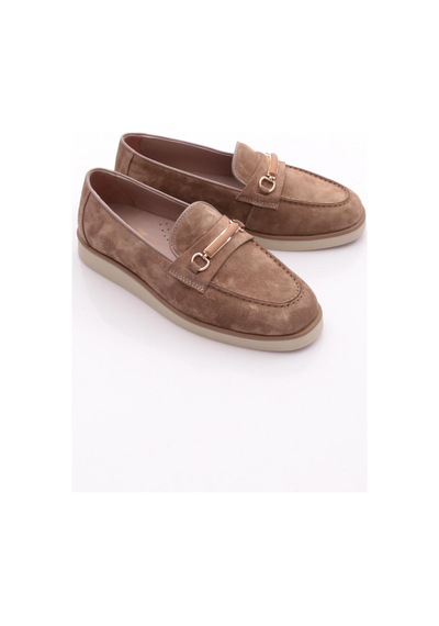 Dgn 410 Kadin Loafer Ayakkabi Vizon Süet
