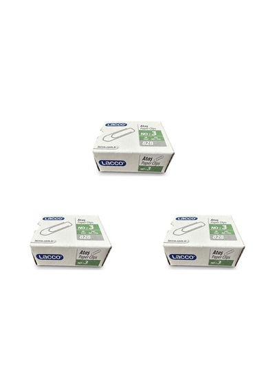 Lacco 828 Metal Ataş - No : 3 / 28 Mm / 100 Adetlik 3 Kutu - 300 Adet