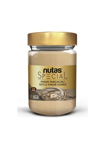 Nutas Special Fındık Parçacıklı Sütlü Fındık Ezmesi - %70 Fındık - 350g Cam Kavanoz