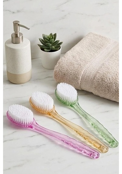 Safestore Plastik Saplı Vücut Temizleme Fırçası, Sırt Ve Vücut İçin, Banyo Ve Duş Aparatı, 35 Cm