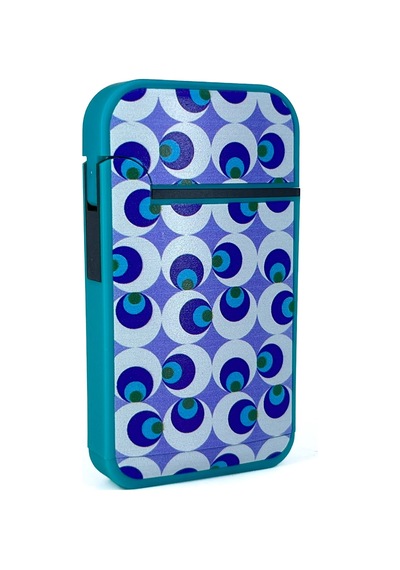 Zengaz Cool Tasarım Jet Alev Çakmak - Evil Eye Bead Turkuaz