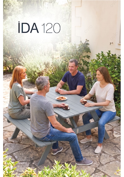 Ahşap Oturma Masası İda 120 4 Kişilik Sade Ve Konforlu Tasarım Gri