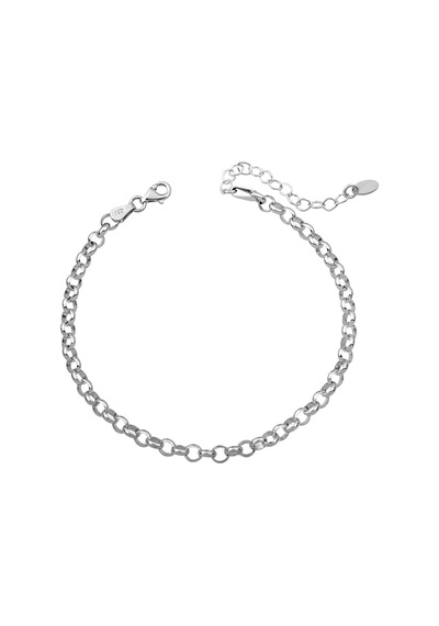 Gümüş Yuvarlak Model Unisex Doc Zincir Bileklik 6 Mm