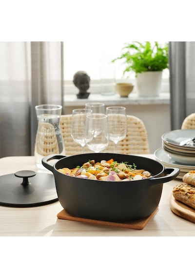 Ikea Vardagen Kapaklı Tencere 5 L 28 Cm Siyah 2 Parça