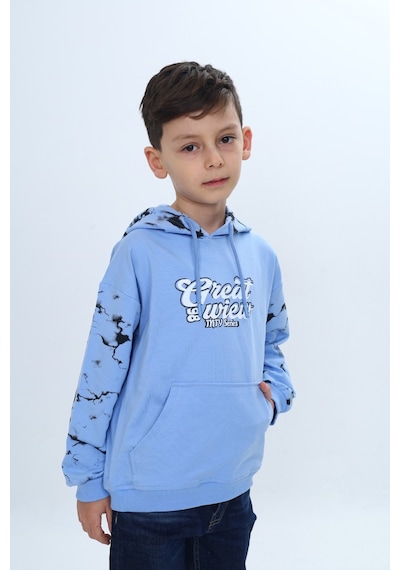 Toontoy Kids Toontoy Erkek Çocuk Great 98 Wiew Yazı Baskılı Sweatshirt Mavi