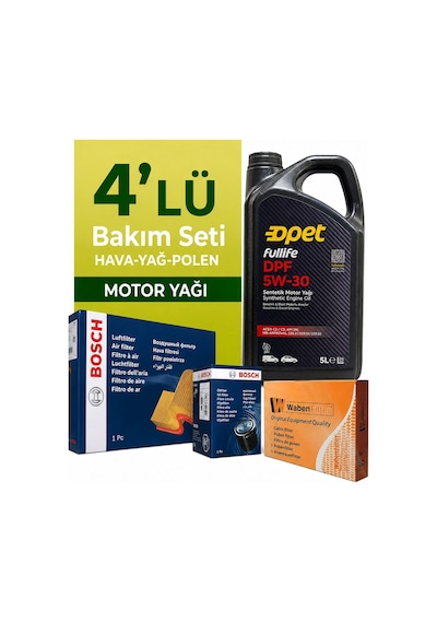 Bosch Audi A5 2.0 Dizel Filtre Bakım Seti-opet 5w30 5lt 2008-2017 4 Lü