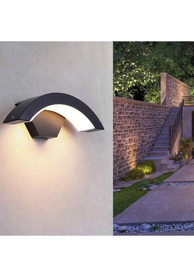 Elektrikle Çalışır 24 Watt Beyaz Işık İç Ve Dış Mekan Led Duvar Aplik Bahçe Kapı Girişi Armatür Soğuk Beyaz
