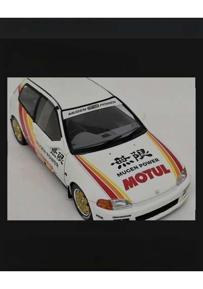 Solido 1:18 1992 Honda Civic Eg6 Works Mugen Racing White Model Araba